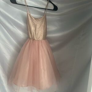 Zunie Shimmering Gold and Blush Dress